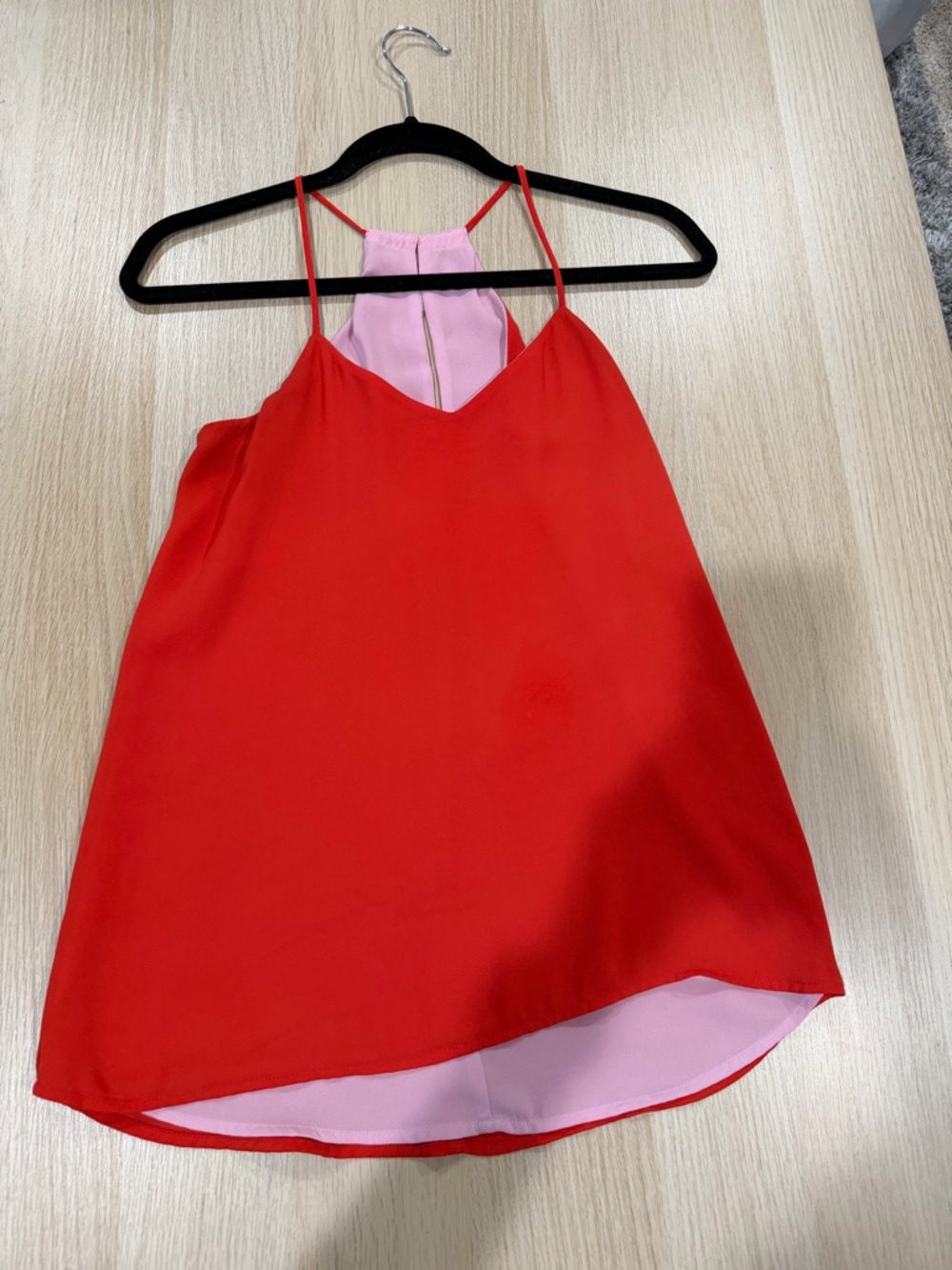 Express Women’s Orange & Pink Contrast Halter Cami Top. Reversible. Size S